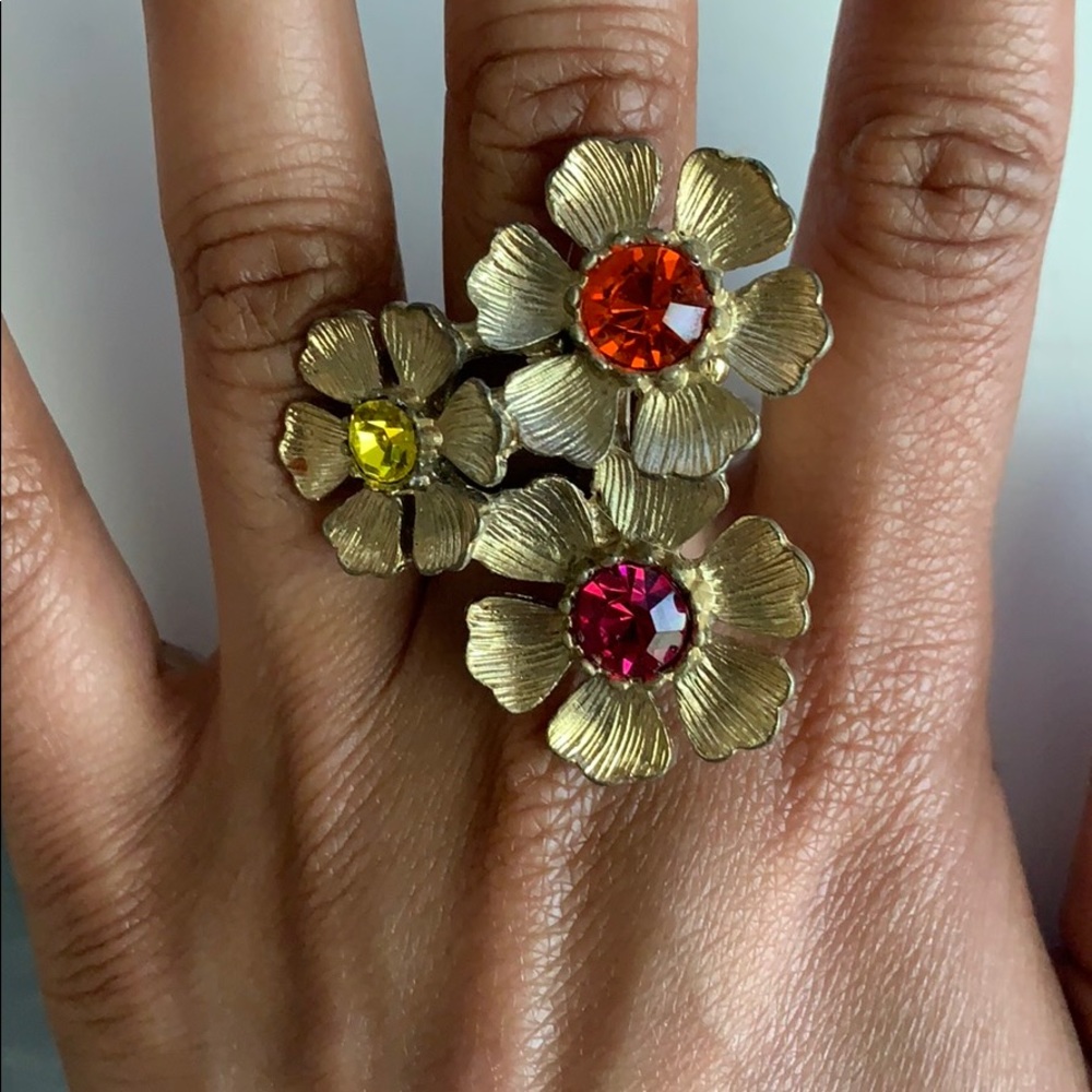 Flower Cocktail rings, never worn!